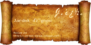 Jardek Ágnes névjegykártya