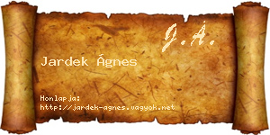 Jardek Ágnes névjegykártya